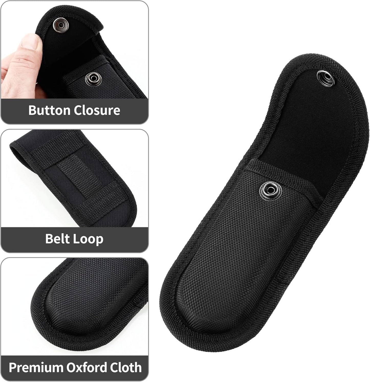 Nylon Pocket Knife Sheath, 5''-5.5'' Multitool Pouch, Folding Knife Belt Sheath with Snap Closure and Horizontal or Vertical Carry Belt Loop, Multitool Case for Outdoor or Daily Use, Larger Size