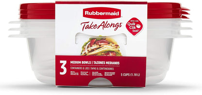 Rubbermaid TakeAlongs Food Storage Container, 5 Cup, Red