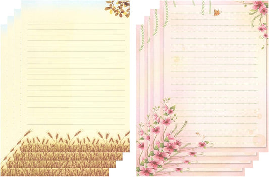 IMagicoo 50 Cute Design Writing Stationery Lined Paper Pad Letter Set, 2 Different Style (Style-1)