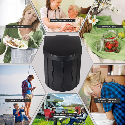 Portable Emergency Toilet for Outdoors& Indoors, SFSUMART Foldable Potty & Stool for Car Camping Travel Hiking Fishing Long Trips