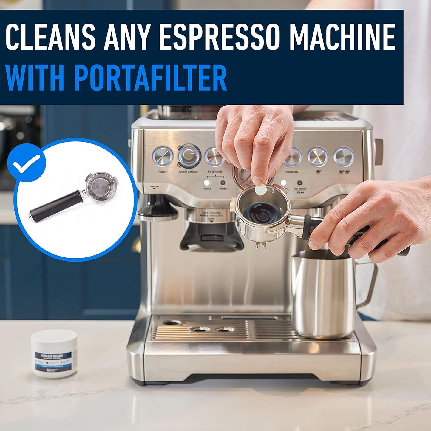 Essential Values Espresso Machine Cleaning Tablets compatible with Breville, Jura, Miele, 30 Count