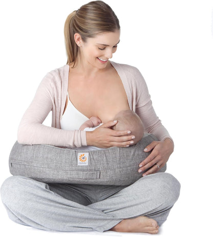Ergobaby Natural Curve Nursing Pillow with Strap, Grey