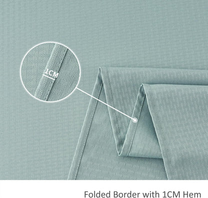 maxmill Rectangle Tablecloth Weaved Pattern Waterproof Spillproof Wrinkle Free Table Cloth, Kitchen Dining Tabletop Decoration, Fabric Table Cover for Holiday Parties, 52 x 108 Inch, Dusty Blue
