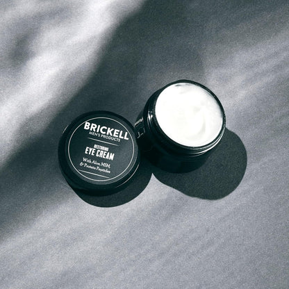 Brickell Men's Restoring Under Eye Cream for Men, Natural and Organic Anti Aging Eye Balm For Puffiness, Wrinkles, Dark Circles, Crows Feet and Under Eye Bags, 0.5 Ounce, Unscented