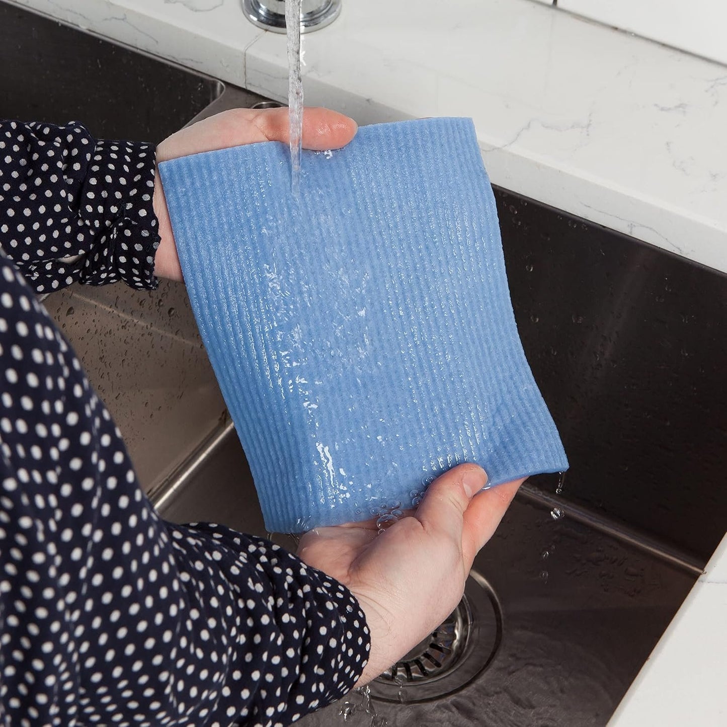 Ecologie Swedish Sponge Reusable Dishcloth Rust and Sky Blue 6.5 x 8 inches, Set of 2