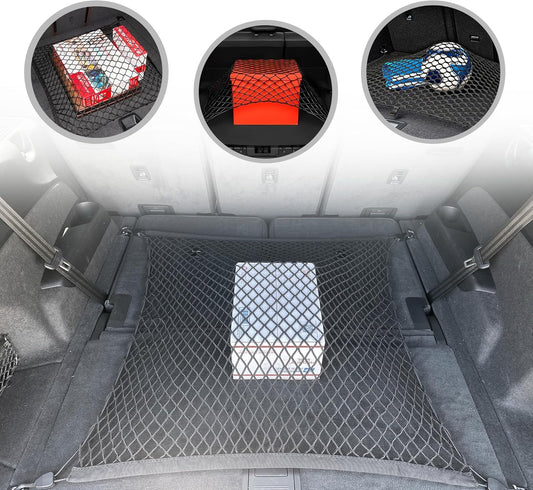 Floor Style Trunk Mesh Cargo Net for Audi Q7 Premium Premium Plus Prestige 2017-2023- Premium Trunk Organizer and Storage - Luggage Net for SUV