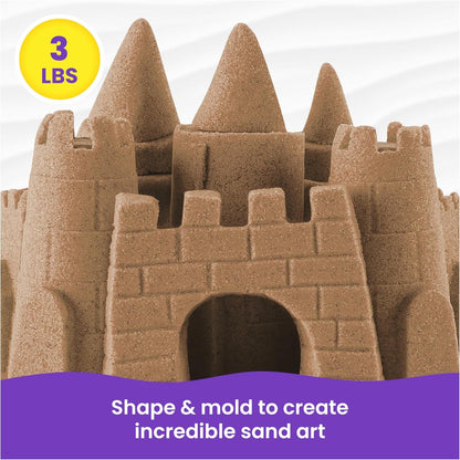 Kinetic Sand, 3lbs Beach Play Sand, Moldable Sensory Toys for Kids, Resealable Bag (Packaging May Vary), for Ages 3 and up