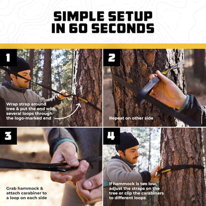Wise Owl Outfitters Hammock Camping Double & Single with Tree Straps - USA Based Hammocks Brand Gear, Indoor Outdoor Backpacking Survival & Travel, Portable