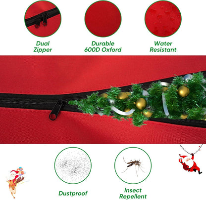 UponPak Christmas Tree Storage Bag | Fits Up to 7.5 ft. Tall Disassembled Tree | Prime Xmas Tree Storage Container | Red