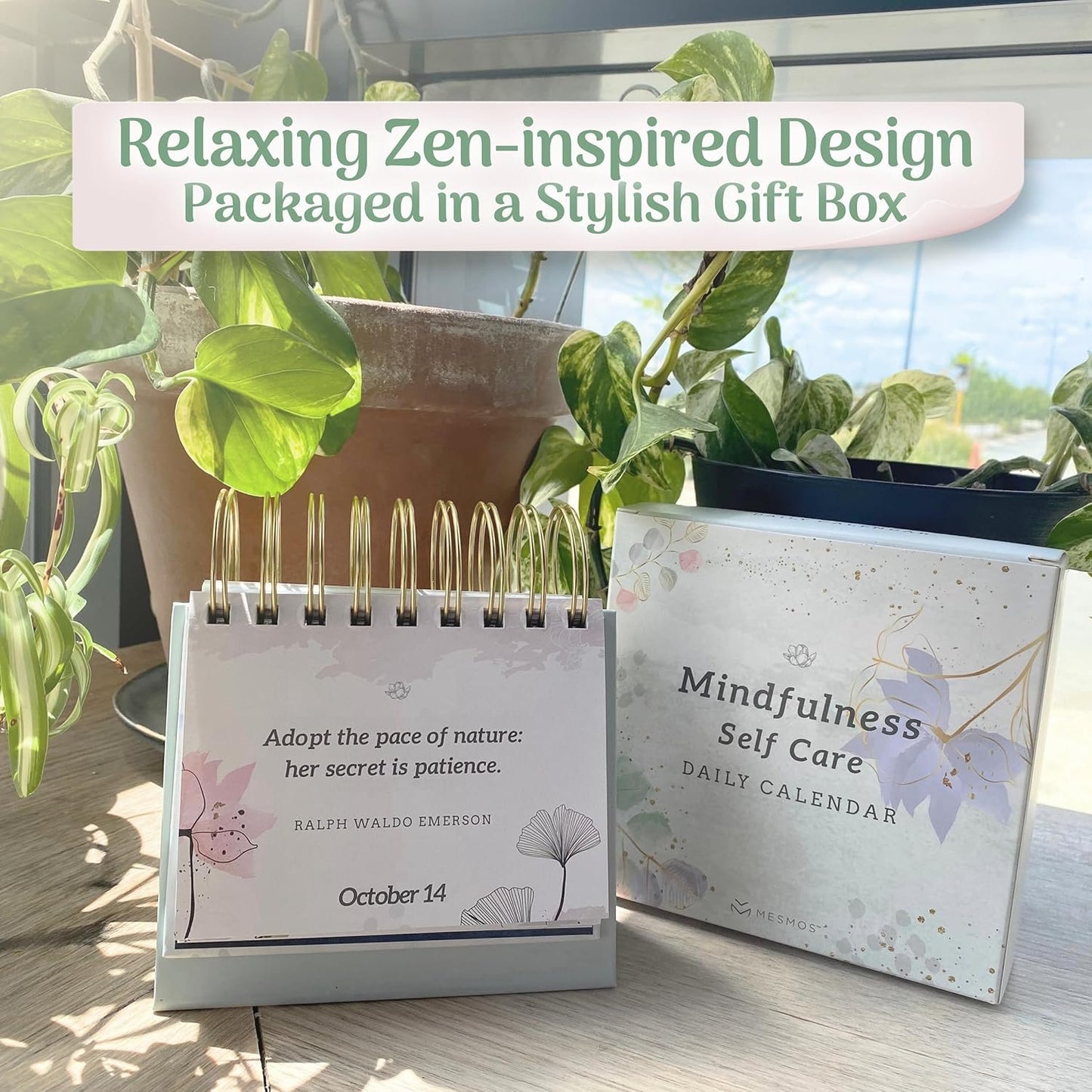 MESMOS 366 Daily Self Care Quotes Mindfulness Perpetual Calendar, Cute Office Desk Decor Women, Desk Decorations Accessories for Women Office, Motivational & Inspirational Gifts