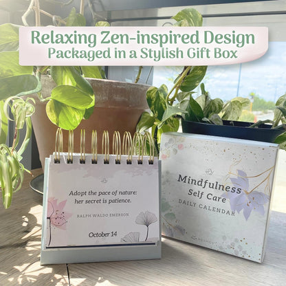 MESMOS 366 Daily Self Care Quotes Mindfulness Perpetual Calendar, Cute Office Desk Decor Women, Desk Decorations Accessories for Women Office, Motivational & Inspirational Gifts