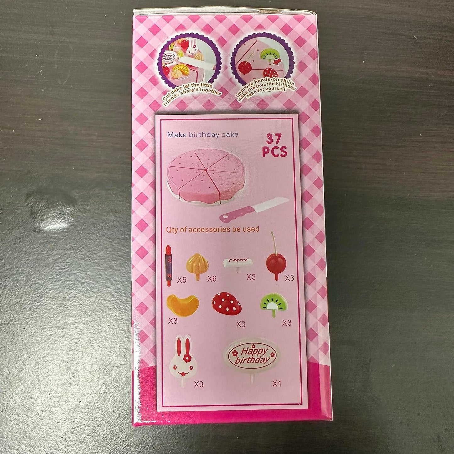 BigNoseDeer Birthday Cake Toy Food Play Set Pretend Play Children's Day Gift DIY Cutting Birthday Party Cake with Candles for Children Kids Babies Girls Classic Toy 37pcs