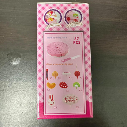 BigNoseDeer Birthday Cake Toy Food Play Set Pretend Play Children's Day Gift DIY Cutting Birthday Party Cake with Candles for Children Kids Babies Girls Classic Toy 37pcs