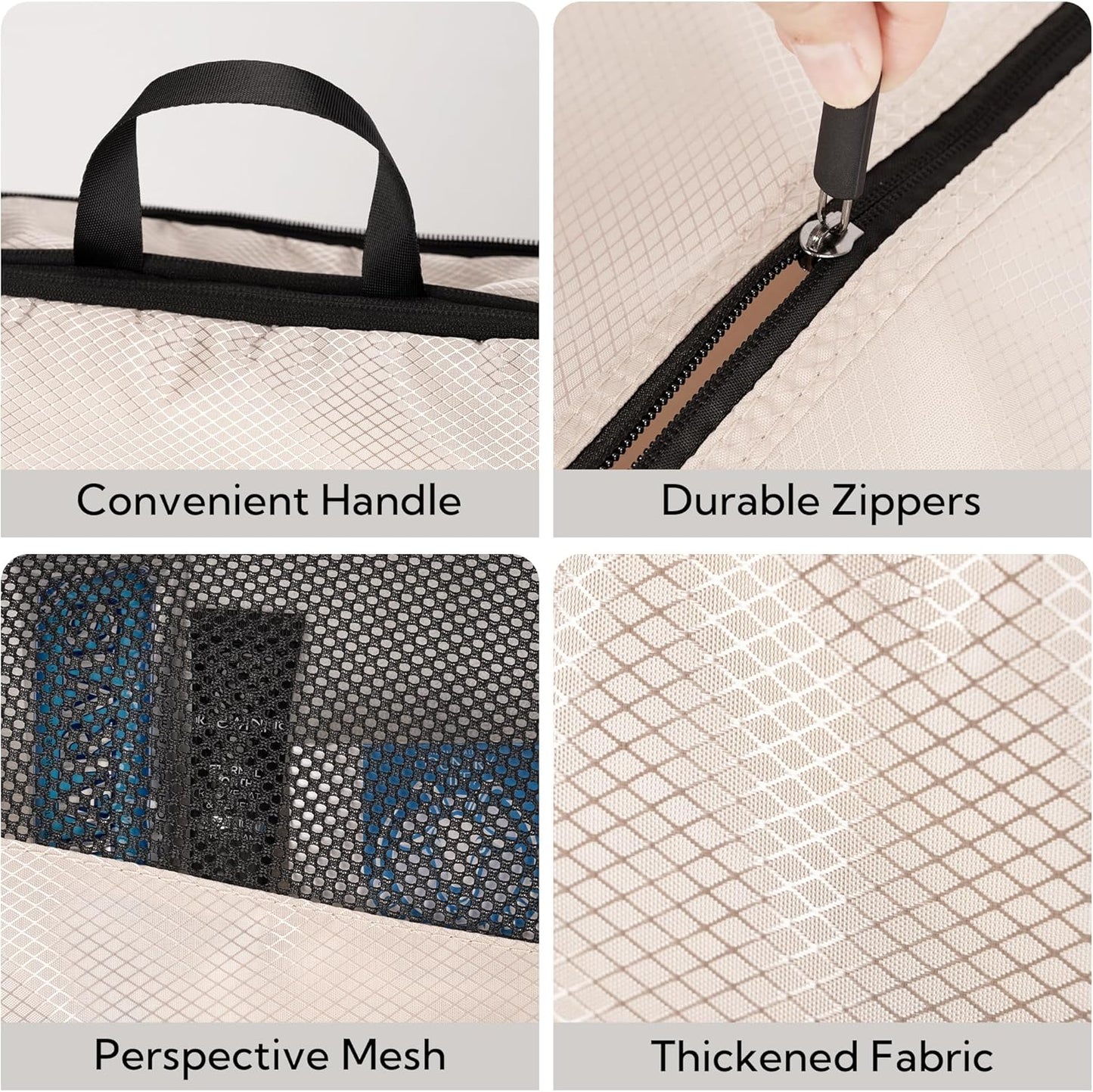 GRANNY SAYS Compression Suitcase Organizer, 6 Pieces Space-Saving Travel Organizer for Suitcases with Zipper, Packing Cubes Compression, Suitcase Organizer Set, Suitcase Organizers, Beige