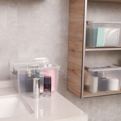 Citylife 6 Packs 5.3QT. Plastic Storage Bins with Latching Lids Clear Storage Box with handle Stackable Stoage Containers for Organizing Toys, Crafts, Tools