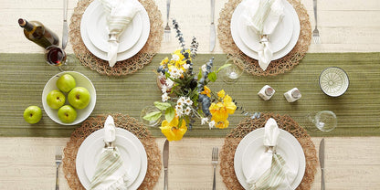 DII Variegated Tabletop Collection, Table Runner3x72, Olive Green