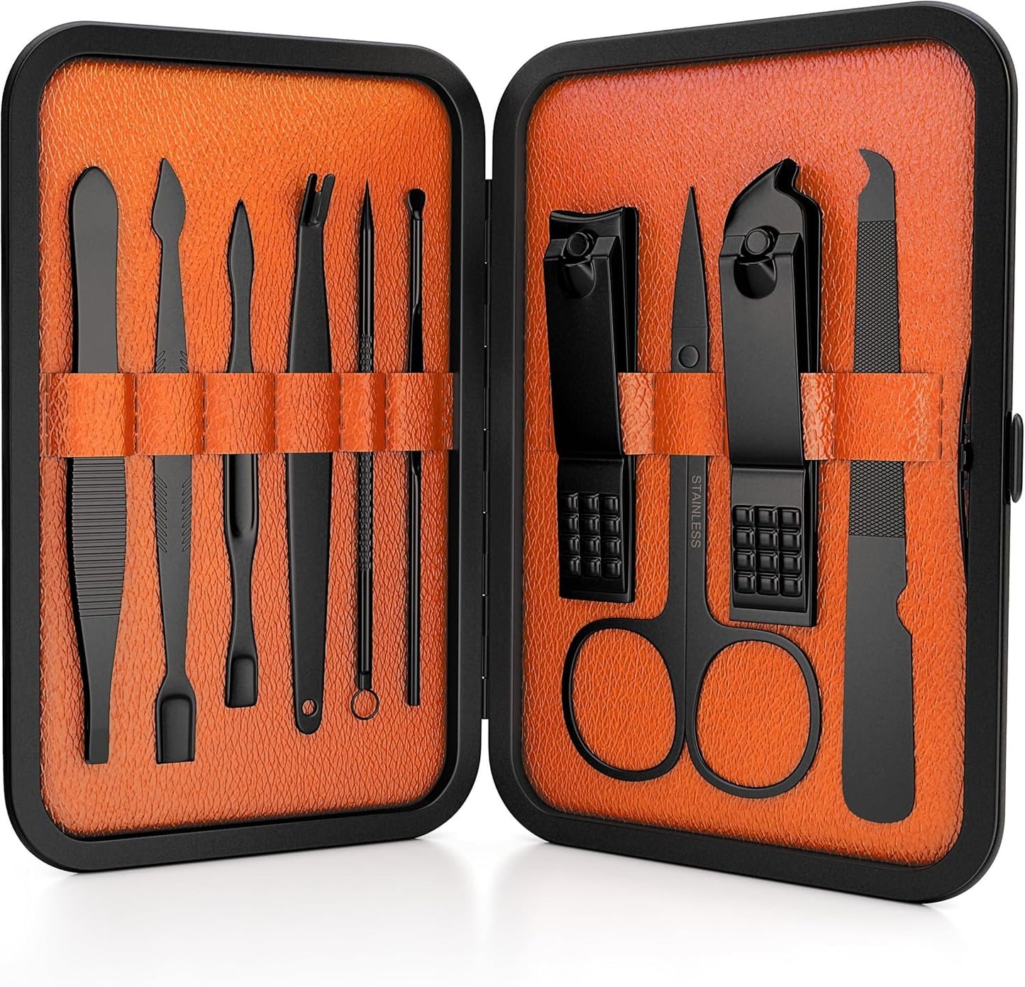 Wild Willies Mens Grooming Kit - 10-Piece Multifunctional Pedicure & Manicure Kit for Women & Men - Personal Hygiene Kit includes Tweezers & Nail Clipper Set, Scissors, Scraping Tool, & More