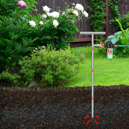 Root Feeder Deep Root Watering Tool with Fertilizer Dispenser Tree Watering Spike Watering Wand Irrigation System,for Plants Trees Bushes Shrubs Made of Stainless Steel with Shut Off Valve T Handle