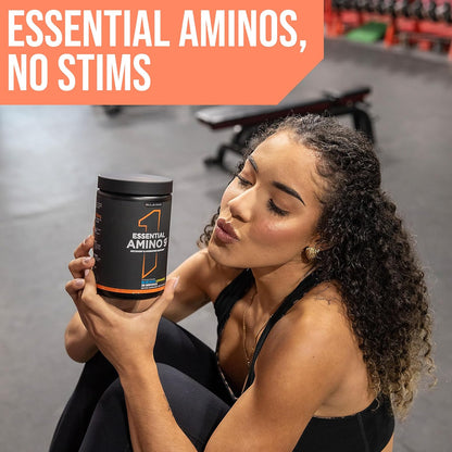 Rule1 R1 Essential Amino 9 Recovery & Hydration Support Supplement 345 g, Rainbow Candy (30 Servings)