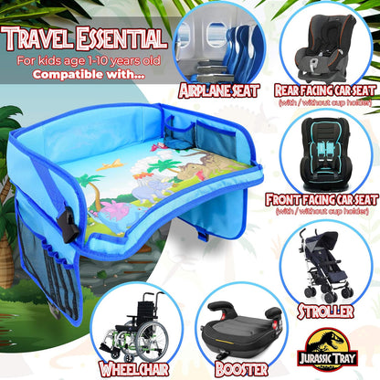 EcoZen Lifestyle Kids Travel Tray - Car Seat Tray Keeps Kids Entertained, Anti-Bacteria Coating, Universal Fit, Black