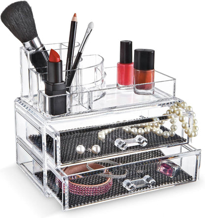 Domopak Living Makeup and Jewellery Organiser for Always Everything at Hand – 1 Holder Accessories and Makeups – 18.7 x 11.5 x 15.7 cm
