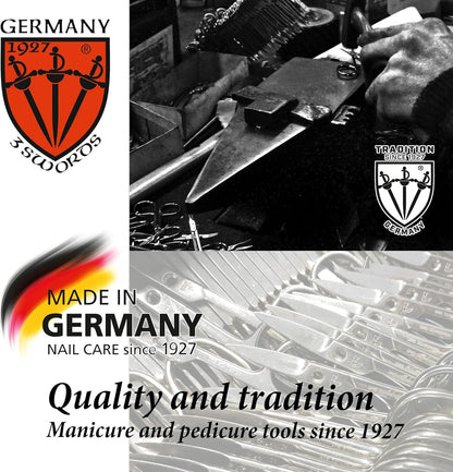 3 Swords Germany - Brand Quality Stainless Steel INOX Curved Nail Scissors and Curved Cuticle TOWERPOINT Scissors with case - Made in Germany