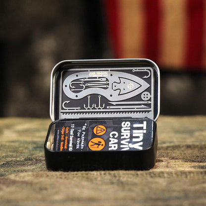 Tiny Survival Card: A 17-Tool Survival Kit with Knife That Fits in Your Wallet - Ultimate EDC, Multitool Card for Your Wallet - Great Gift! 5-Pack