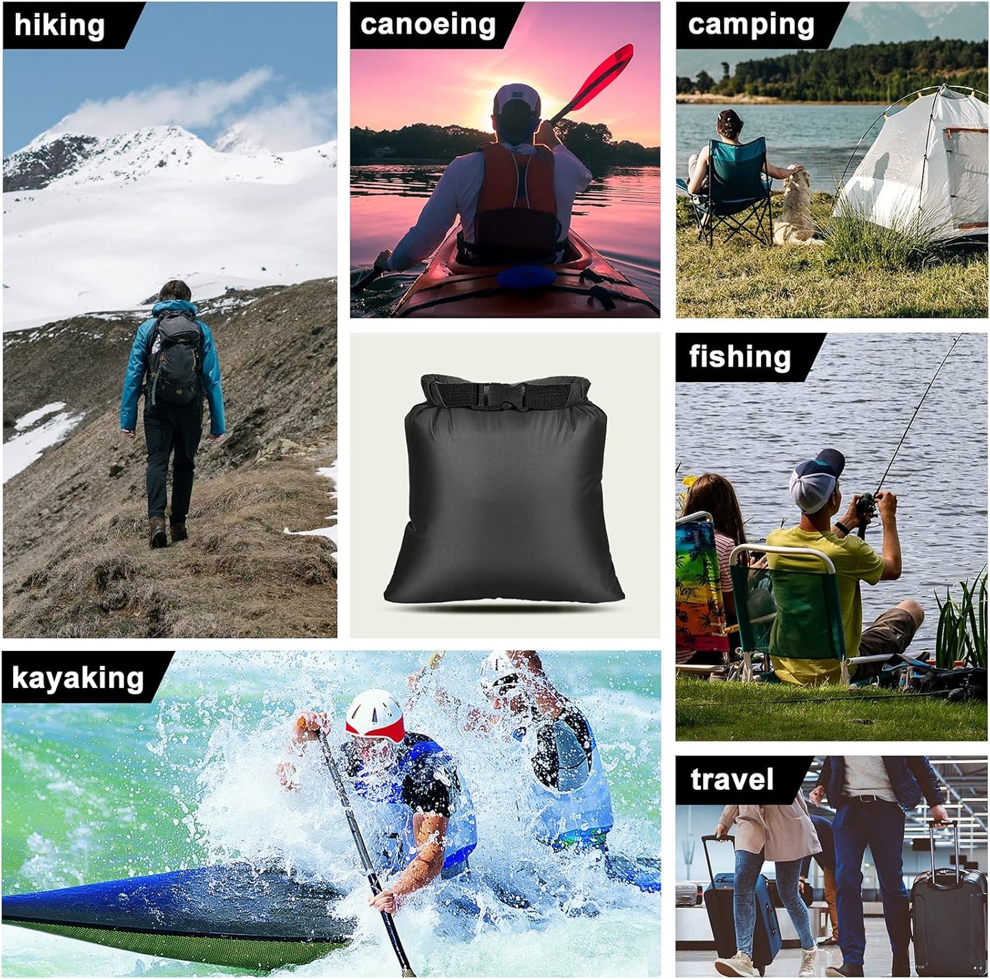 Ucolofun Dry Bags Waterproof Set, 5 Packs Ultralight Waterproof Bags Small Stuff Sack Water Proof Bag Dry Packs, Outdoor Dry Bag Keep Gear Dry for Backpacking Hiking Boating Camping Travel
