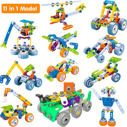 MOONTOY 175 Pieces STEM Toys for 4 5 6 7 8+ Year Old Boys Erector Sets Kits Building Toys for Kids Ages 4-8 4-6 5-7 6-8 Best Birthday Gift 6 Year Old Boy Gifts Creative Learning Games Steam Activities
