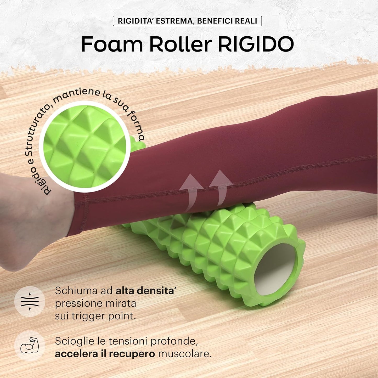 Foam Roller Kit for Muscle Self-Massage – Muscle Massage Roller – Exercises Roller Pilates (Green)