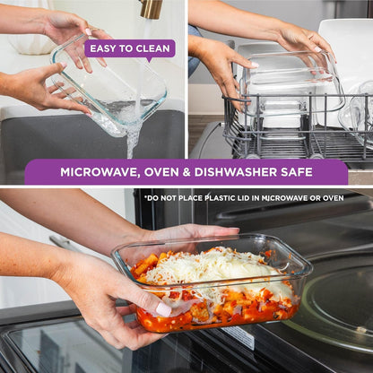 HOLDN’ STORAGE Vacuum Food Storage Containers, Set of 6 Glass Containers plus a Manual Vacuum Pump – Keep Food Fresh Longer, BPA-Free Glass, Leak-Proof. (2 Size Pack: Four Container - Electronic Pump)