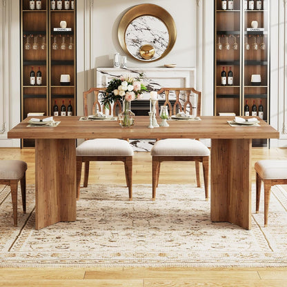 Tribesigns 63-inch Dining Table for 4-6, Farmhouse Kitchen Table with Large Tabletop, Rectangular Dinner Eating Table for Dining Room, Living Room, Kitchen