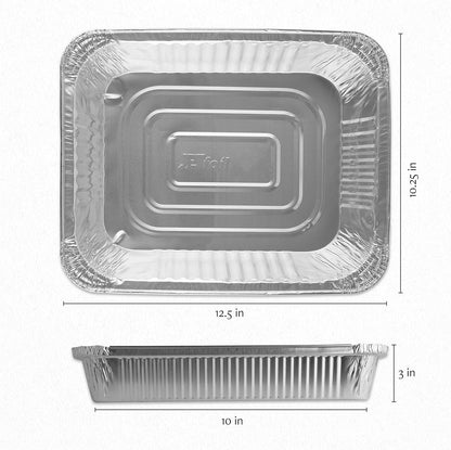 PLASTICPRO Disposable 9 x 13 Aluminum Foil Pans Half Size Deep Steam Table Bakeware - Cookware Perfect for Baking Cakes, Bread, Meatloaf, Lasagna Pack of 10