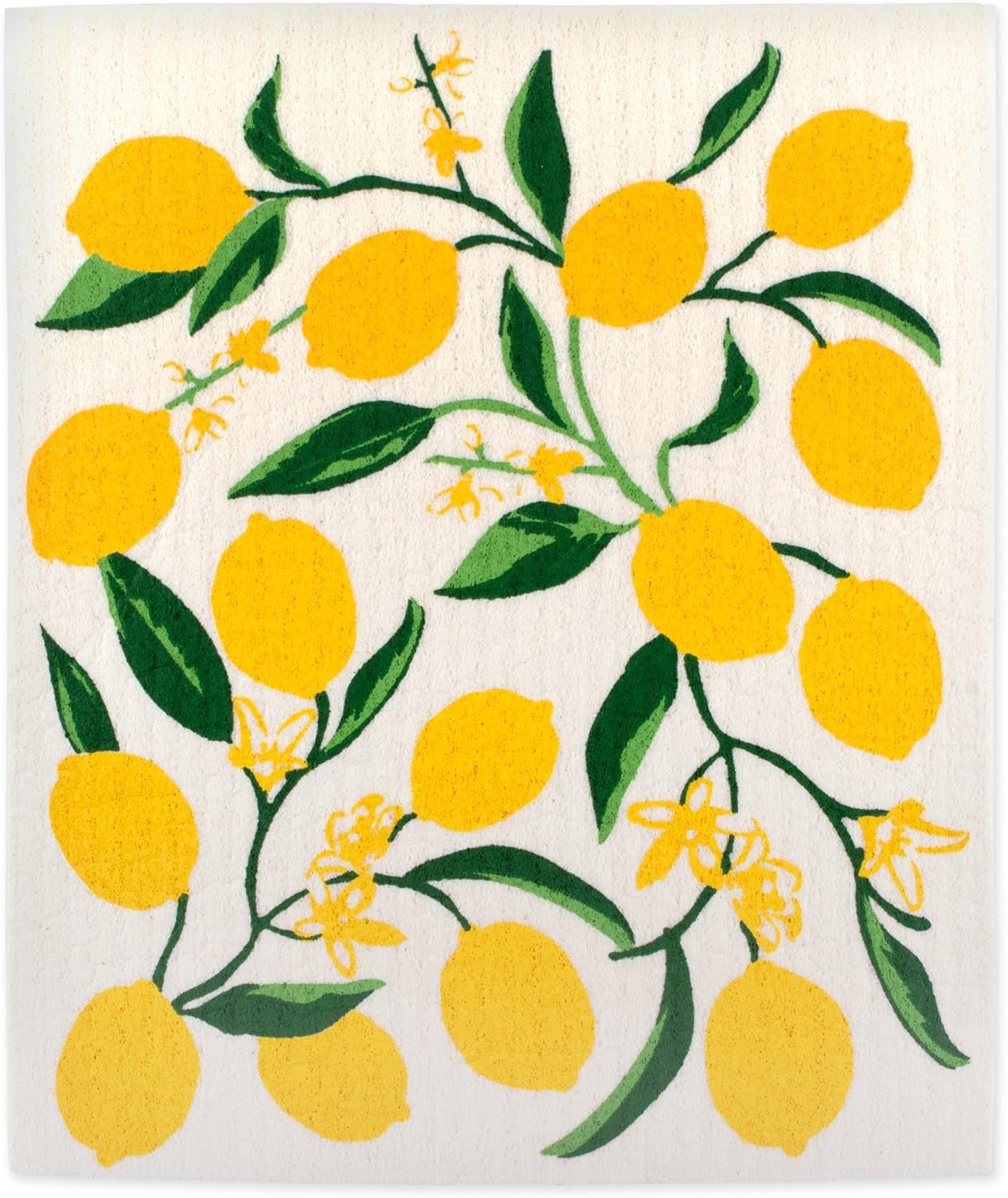 DII Swedish Dishcloths for Kitchen & Cleaning, Reusable, Machine Washable & Dishwasher Safe, Biodegradable, 7.75 x 6.75, Lemons, 3 Piece