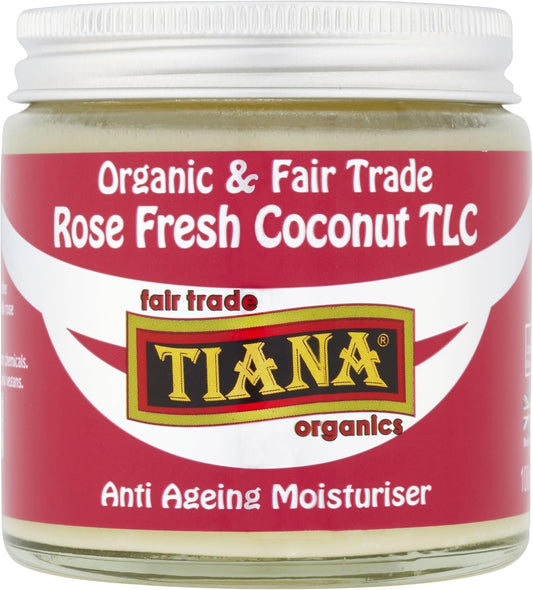 Tiana Organic Rose Fresh Coconut Anti Ageing Moisturiser 100ml