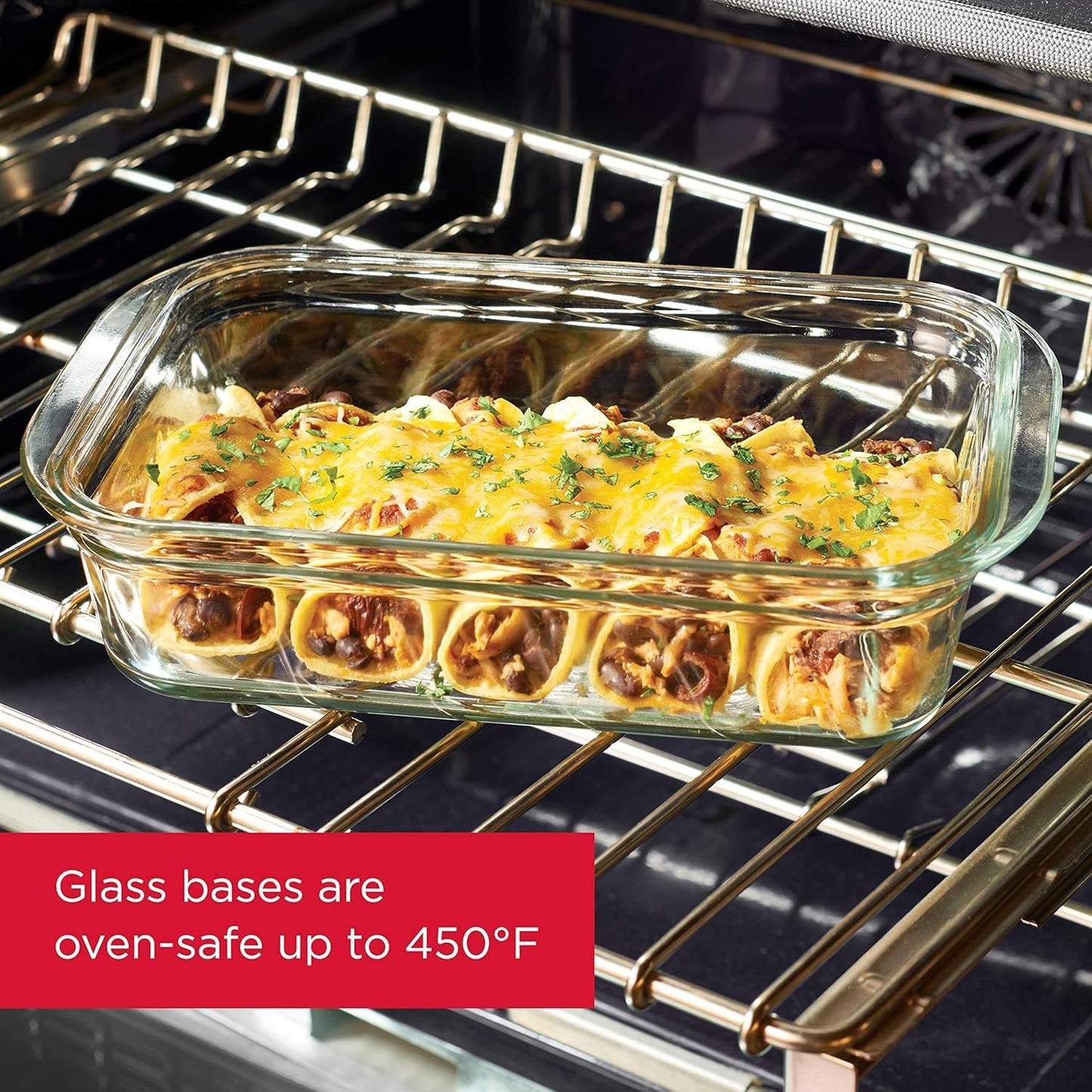 Rubbermaid Brilliance Glass Food Storage Set of 4 containers, 8 Total Pieces (4 containers + 4 lids) for Lunch, Meal Prep, and Leftovers, Dishwasher and Oven Safe, Clear/Grey