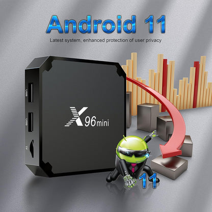 Android 11.0 TV Box,X96 Mini Amlogic S905W2 Quad Core RAM 2GB ROM 16GB Dual WiFi 2.4G/5.8G 4K HDR+ Smart Android 11.0 Media Player TV Box