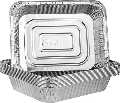PLASTICPRO Disposable 9 x 13 Aluminum Foil Pans Half Size Deep Steam Table Bakeware - Cookware Perfect for Baking Cakes, Bread, Meatloaf, Lasagna Pack of 10