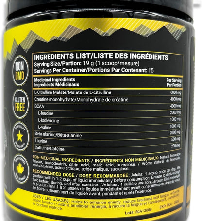 iRide Supplements - Pre Workout Creatine Monohydrate Powder + 200mg Caffeine, Lemonade - Enhanced Athlete Supplements - Sugar Free Energy Supplement for Men & Women -30 Servings