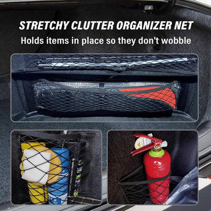 GTLM 4 Pieces 40 x 25 cm Car Storage Network, Extendible Car Storage Pocket for Car Seats, Universal Net Trunk Car Accessories Interior for Car, Truck, SUV (40 x 25 cm)