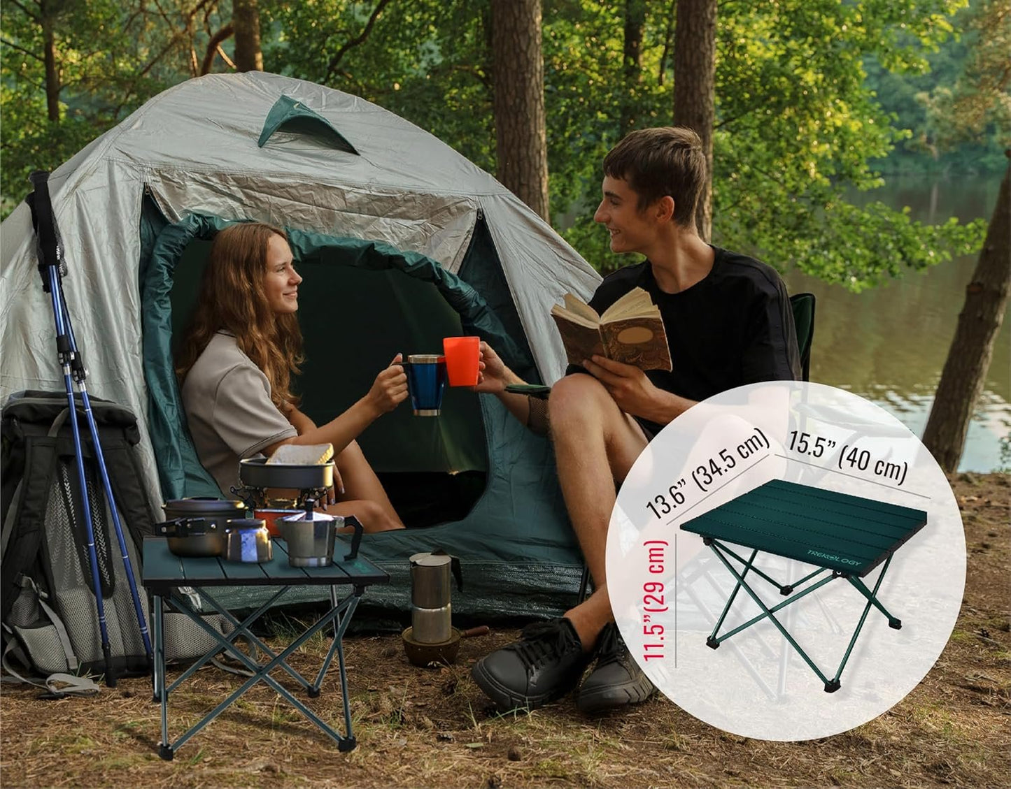 TREKOLOGY Portable Camping Table â€“ Lightweight Aluminium Folding Table with Carry Bag for Outdoor, Picnic, Beach, Hiking, BBQ, and Travel â€“ Compact & Sturdy Design