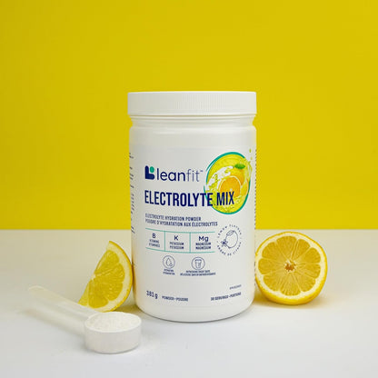 LEANFIT ELECTROLYTE MIX, Citrus Lemon, Electrolyte Hydration Powder Drink Mix, Non GMO, Vegan, Gluten-Free, 30 servings, 381g tub