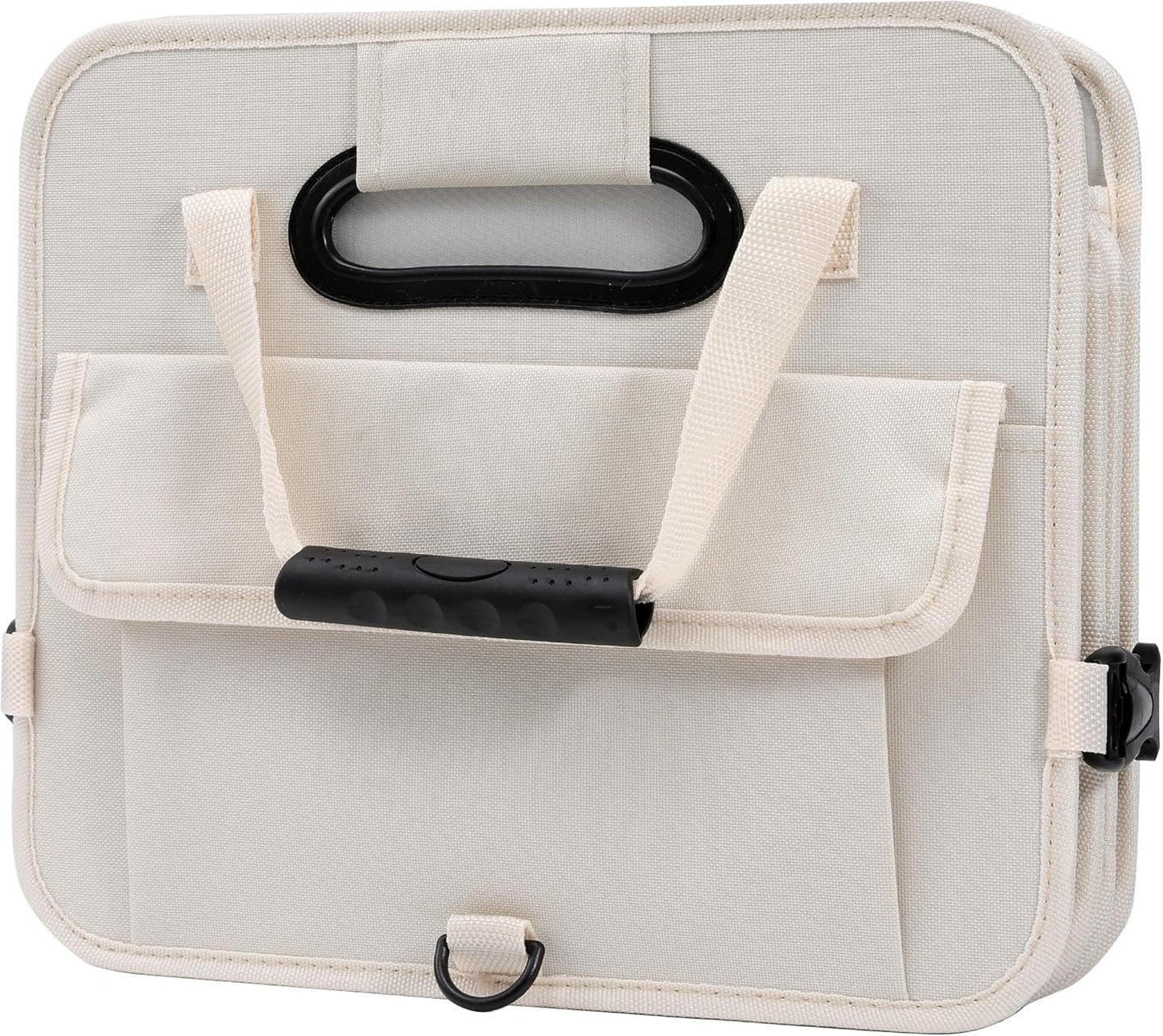 AOKJOY Car Trunk Organizer with Lid Storage Collapsible Multi Compartment Adjustable Straps for SUV, Truck, Sedan(Beige) XL