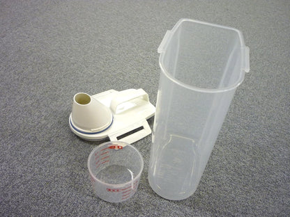 Asvel Rice Container Bin with Pour Spout Plastic Clear 2L, 7509, Plastic, White, Clear, 1 Pack