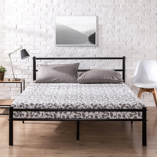Zinus King Bed Frame - Geraldine 12 inch Black Metal Platform Bed Frame with Headboard and Footboard - No Box Spring Needed, Under Bed Storage Space, Easy Assembly, Durable Steel Slat Support, King