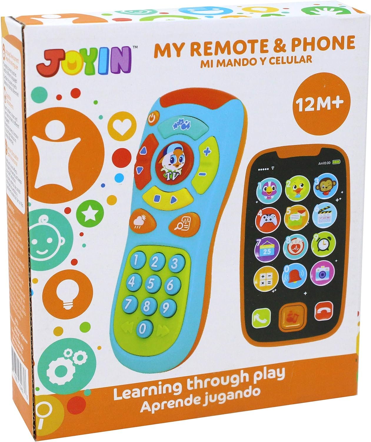 JOYIN My Learning Remote and Phone Bundle with Music Fun Smartphone Toys for Baby Infants Kids Boys or Girls Birthday Gifts Holiday Stocking Stuffers Present