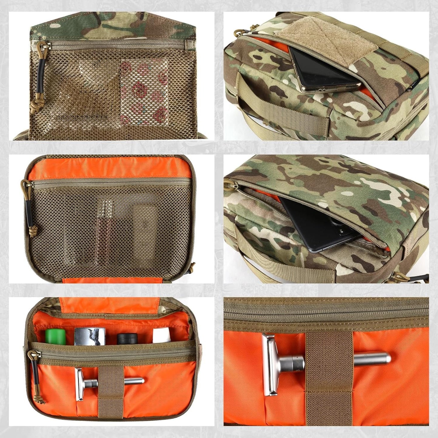 VOTAGOO GEAR Tactical Toiletry Bag Hygiene Bag EDC Military Tool Molle Pouches Small Dopp Kit Travel Shower Bag for Men