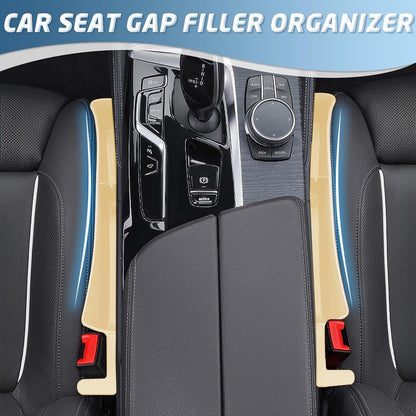 2PCS Car Seat Gap Filler Organizer,Multifunctional Car Gap Fillers with USB and Phone Holder,Auto Interior Accessories,Universal Car Seat Storage Organizer Between Seats for Phone,Keys (Beige)