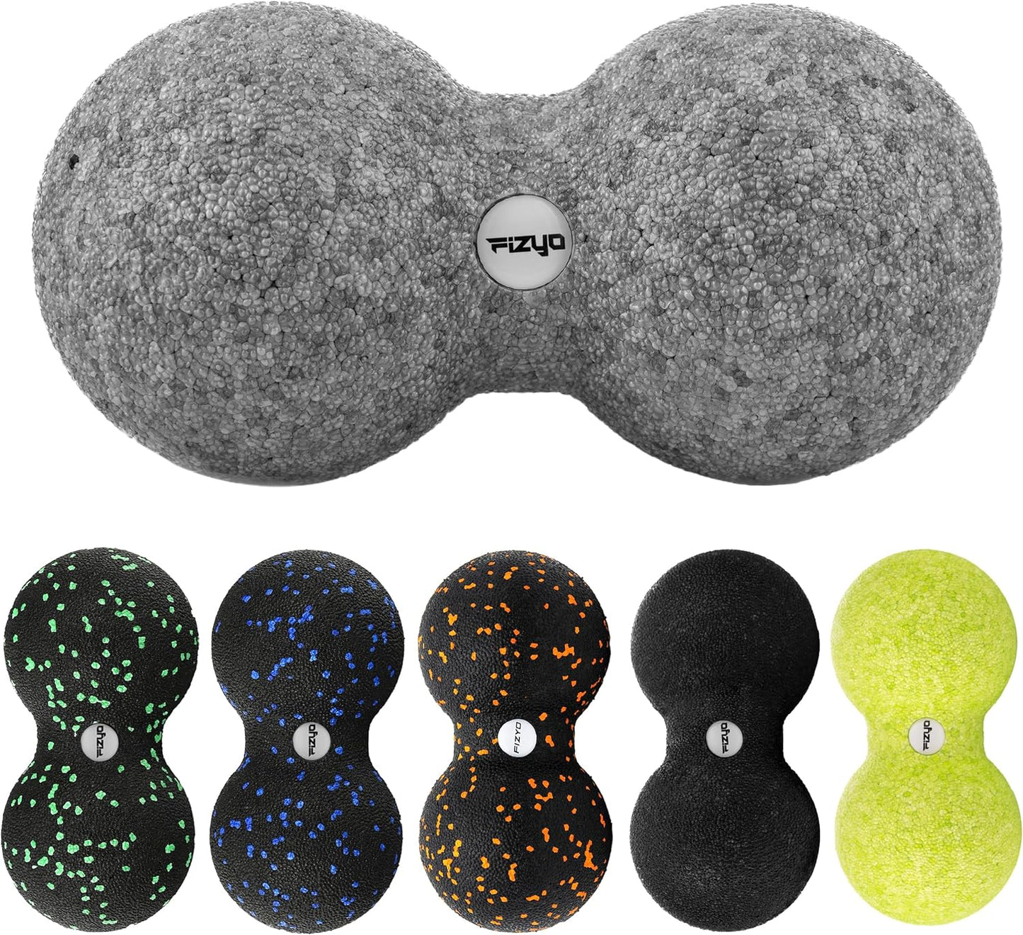 FIZYO Double EPP Massage Ball 16x8cm - Muscle Massager for Back, Neck, Foot and Trigger Point for Physical Therapy, Yoga, CrossFit, Pilates, Recovery and Rehabilitation (Grey)