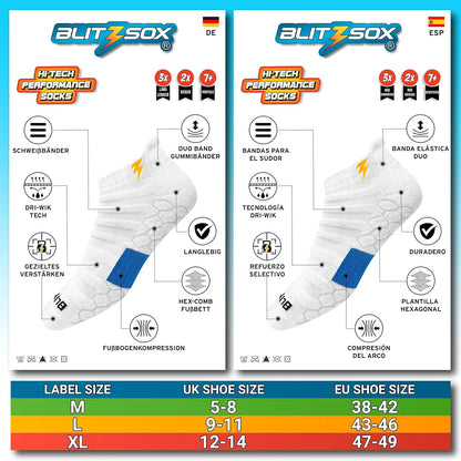 BLITZSOX Hi-Tech Performance Athletic Low Cut Ankle Socks for Men Women (Running, Fitness & Training), Pack of 3